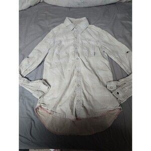 Billabong Mens Plaid Button Up Shirt M Tan Swell Gauze Beach Surfer Resort Wear